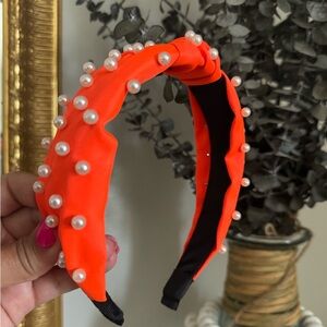 Neon 🧡🍊Orange Headband with Pearls